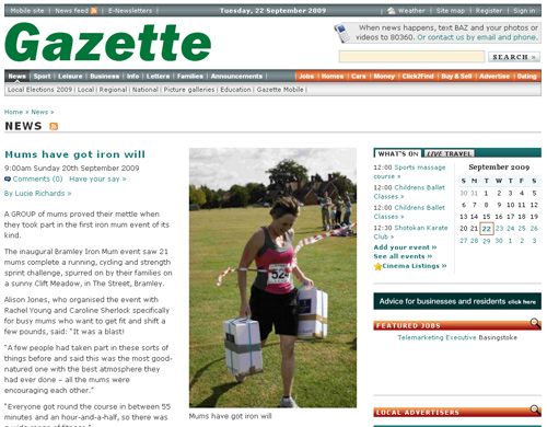 Ironmum photo used on the Gazette website